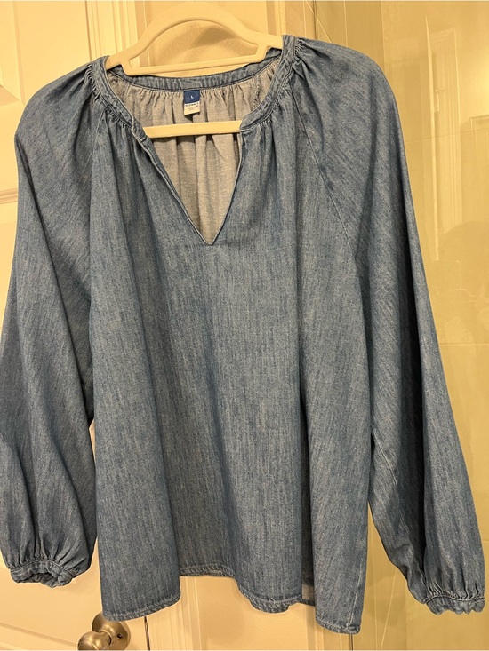 Old Navy Tops - Light Blue Denim Peasant Top - Women
